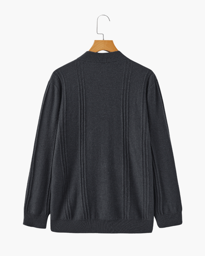 100% Cashmere Ribbed Half Zip - Sanvelier